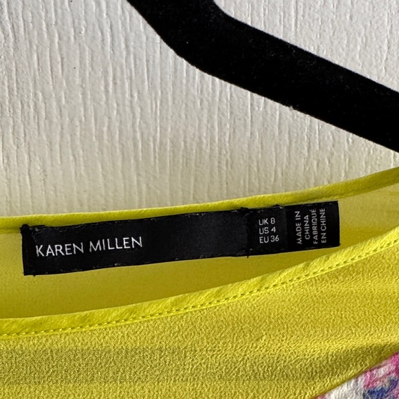 Karen Millen Yellow Multicolor High Low Dress - Picture 2 of 5